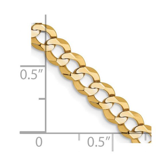 4.75mm 14K Yellow Gold Solid Light Flat Curb Chain Necklace, 16 Inch - Picture 5 of 7